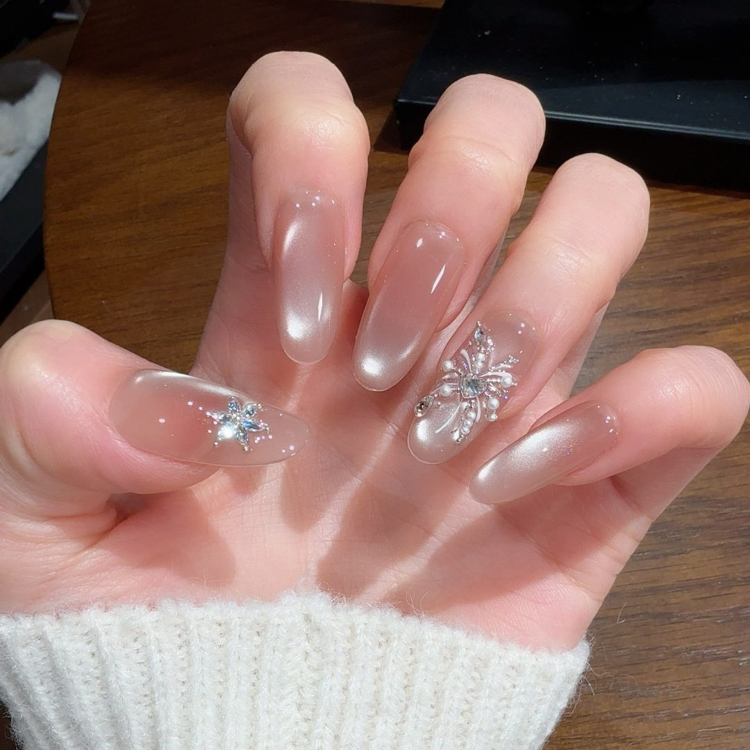 烟火年年玻璃珠烟花猫眼高级美甲显白清冷感手工穿戴甲光疗指甲,彩妆/香水/美妆工具,穿戴甲/甲片,淘宝优惠券,粉丝福利购,淘宝优惠卷