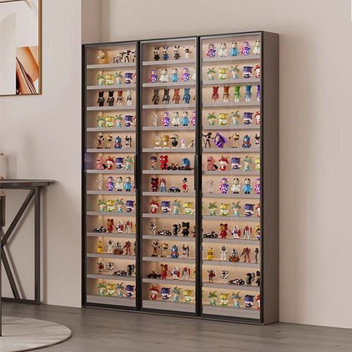 轻奢超薄玻璃手办玩偶收纳柜