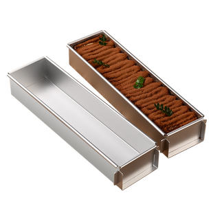 提拉米苏模具长方形不锈钢盒子长条工具摆摊托盘慕斯蛋糕胚透明盖