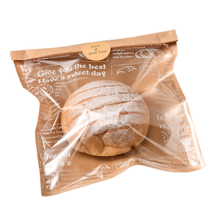 英文牛皮纸面包袋纸袋烘焙早餐包吐司包装透明三明治菠萝包欧包袋