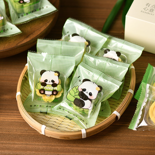 ins风小清新绿豆糕机封袋透明绿豆冰糕包装 盒内托 小熊猫袋子盒子
