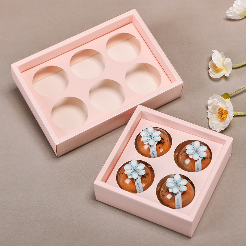 中秋蛋黄酥包装月饼包装盒4粒6粒礼盒透明高档空礼盒手提袋子批发