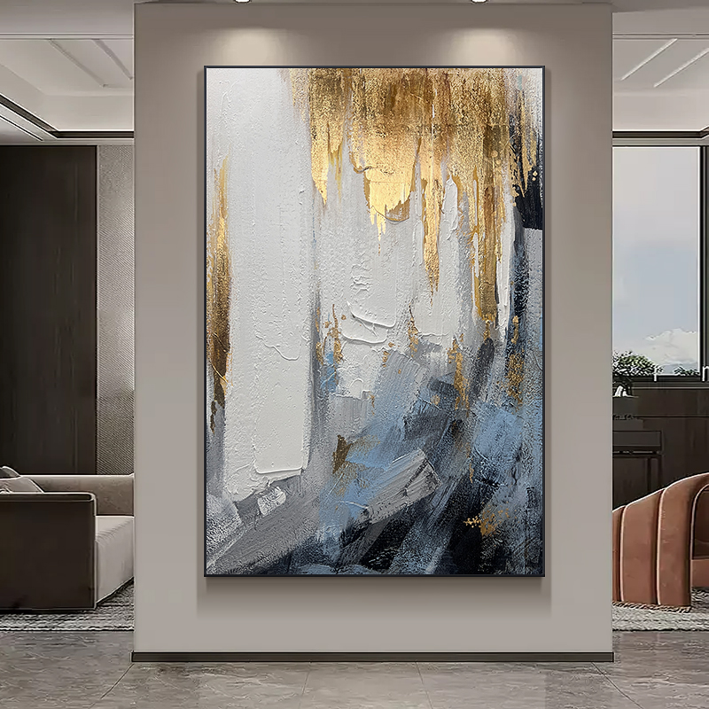 纯微喷晶瓷抽象金箔挂画厚油立体刀画玄幻走廊过道装饰画大幅高雅图片