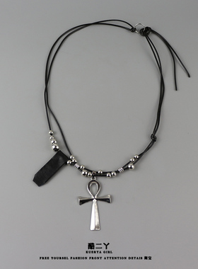 十字架吊坠项链嘻哈T血卫衣链