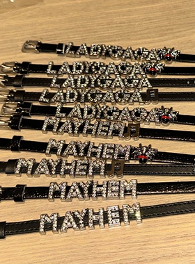 ladygaga音符字母手链定制手环