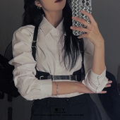 酷二丫机能朋克风背带女束缚衬衫 腰带百搭装 饰身体链嘻哈jk腰链潮