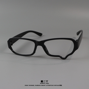 黑色流泪眼镜框泪滴镜框y2k亚比cos动漫拍照眼镜框凹造型眼睛装饰