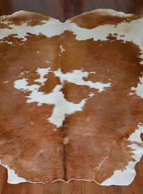 心心相印整张奶牛皮地毯I 60.7天然真皮毛地垫新房装饰客厅卧室