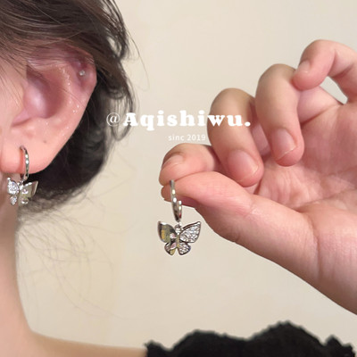 甜酷蝴蝶耳环女ins冷淡风