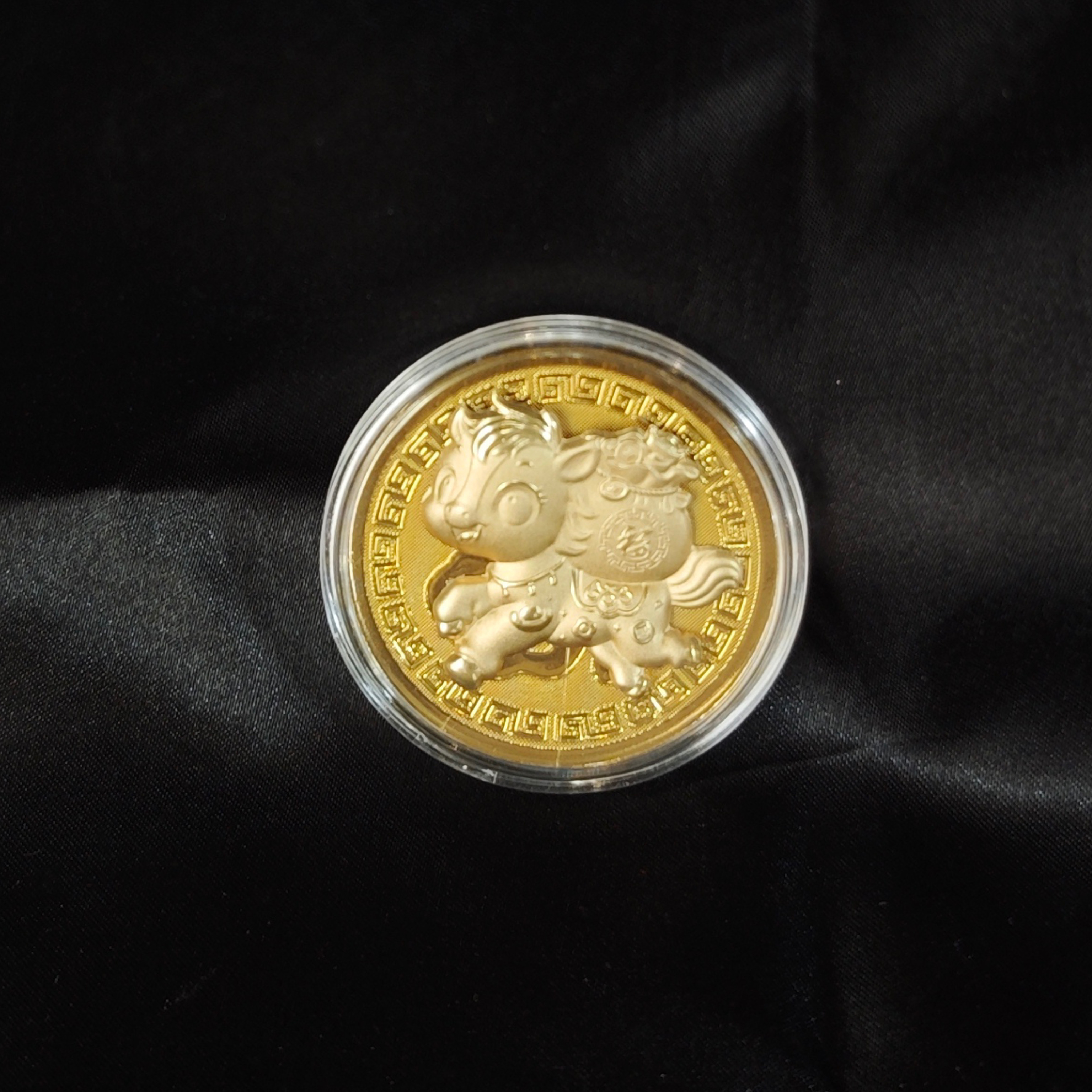 新款马年生肖开运纪念币仿金箔卡通红包礼盒装新年礼品伴手礼推荐