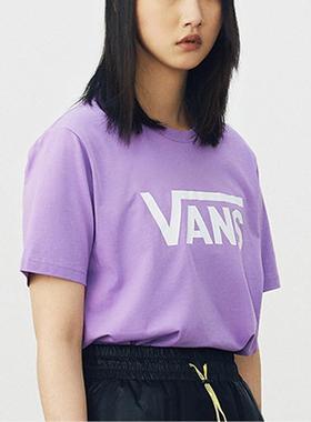 VANS范斯经典基础款logo紫色短袖男女打底衫情侣T恤 VN0A4MM6Z71