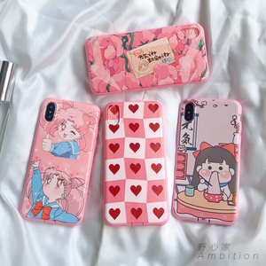 日系萌可爱卡通苹果手机壳
