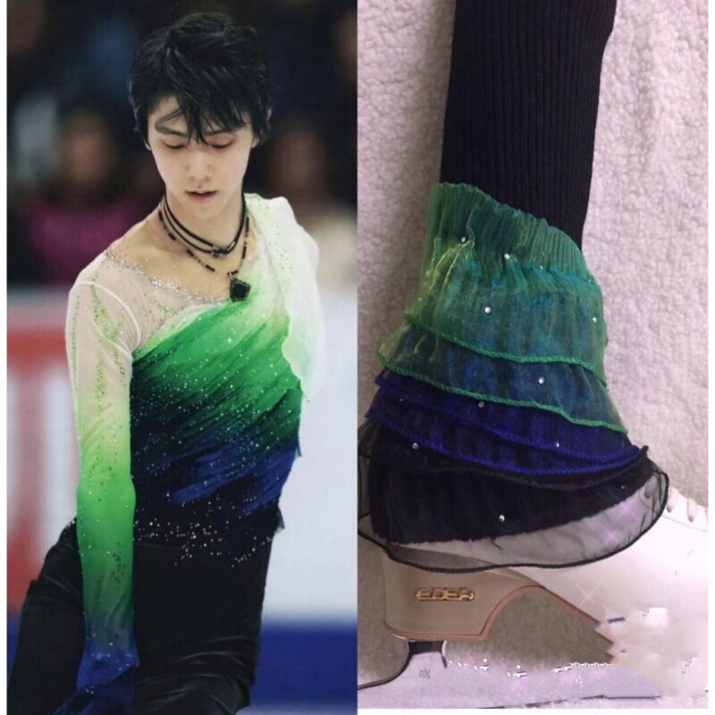 HANYU YUZURU FIGURE SKATING SHIN SOCK COVER ICE SKATE COVER SKATING WARM SOCK SET COSTEN ORIGIN WEAR OUTSIDE