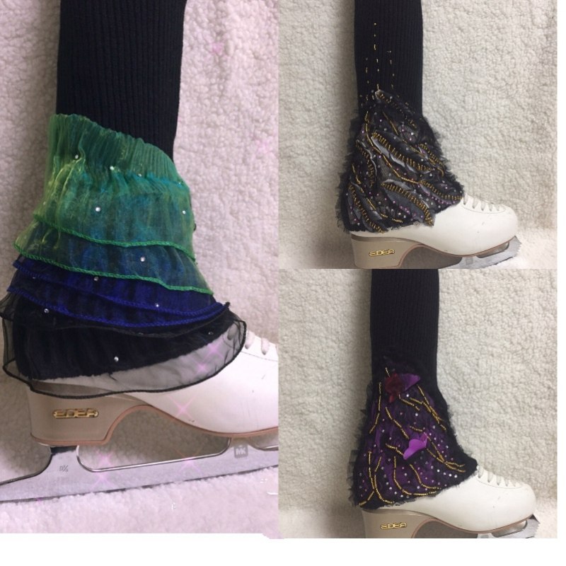HANYU YUZURU FIGURE SKATING SHIN SOCK COVER ICE SKATE COVER SKATING WARM SOCK SET COSTEN ORIGIN WEAR OUTSIDE