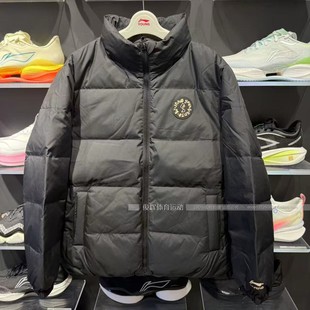 李宁男大童短羽绒服2025冬季 85%鸭绒保暖宽松立领外套YYMV063 新款