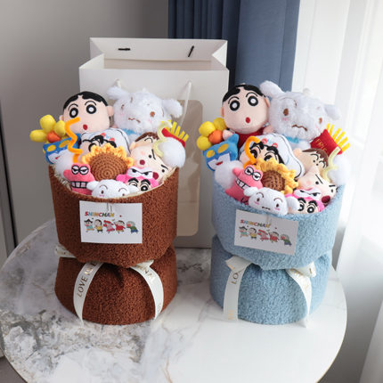 蜡笔小新卡通公仔玩偶花束送女友男朋友女孩儿童生日礼物女生闺蜜