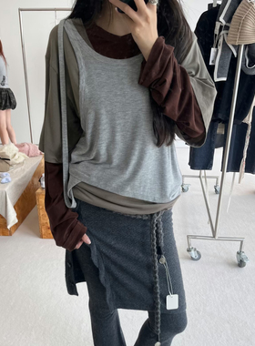 MEDIUN_高品质天丝羊毛叠穿假三件套_Lyocell Wool T-shirt