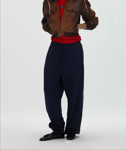 ECHOADE 软糯垂顺 利落松弛 松紧抽绳腰头束脚阔腿卫裤