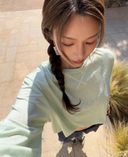 博主NaNa同款「甄选舒适面料」Fax春夏宽松莱赛尔罩衫女空调衫T恤