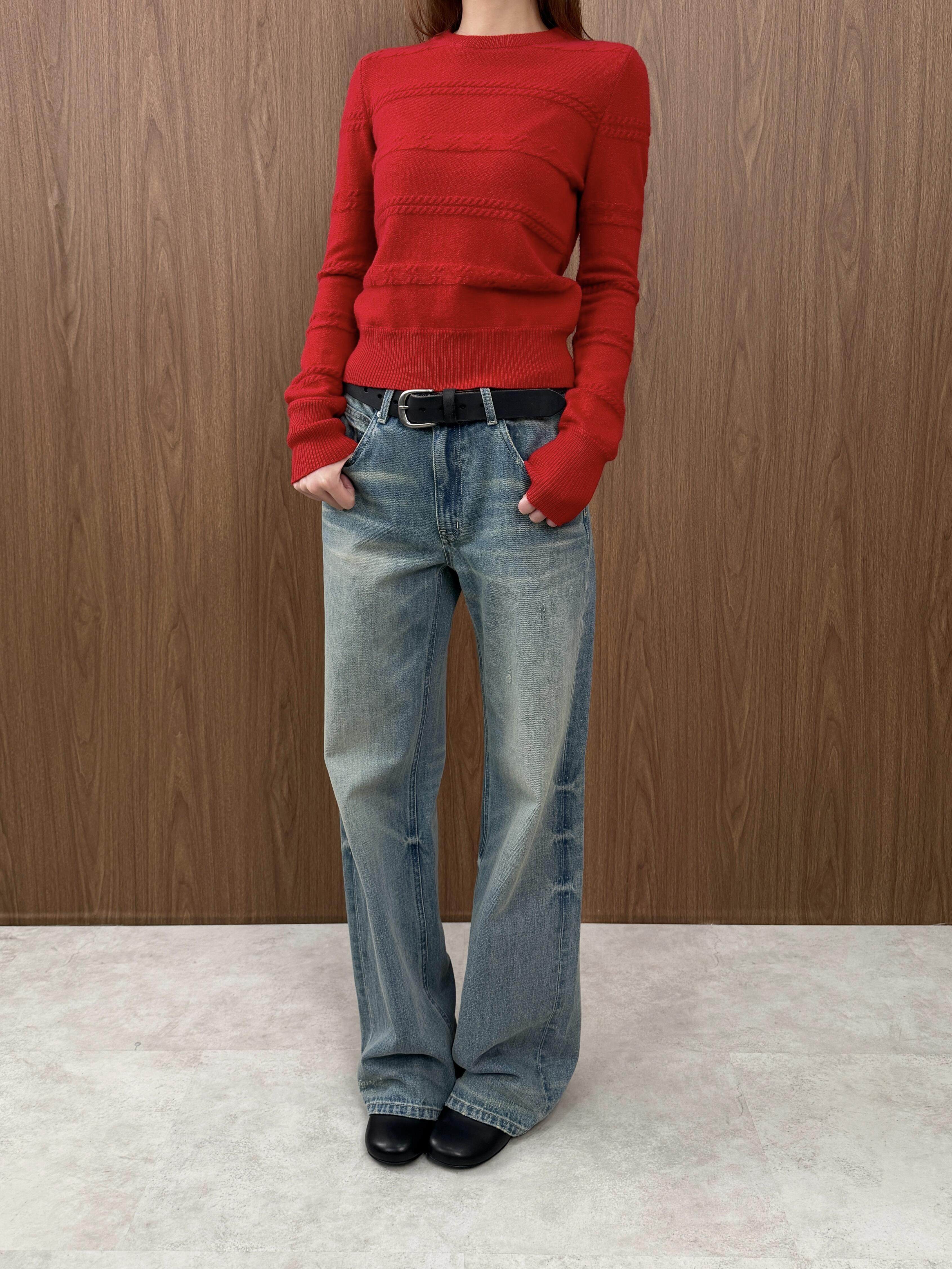 North 高品质 NO.3枪花纹理经典水洗蓝复古休闲中低腰牛仔裤,女装/女士精品,牛仔裤,淘宝优惠券,粉丝福利购,淘宝优惠卷