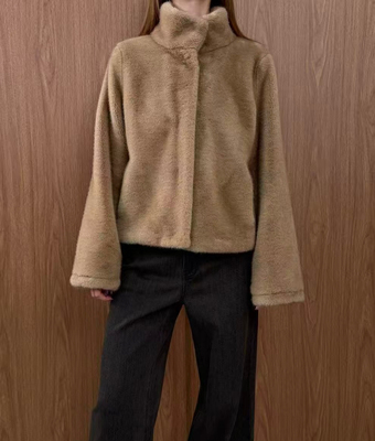 North 高品质 布料100还原 立领短款毛毛皮草外套