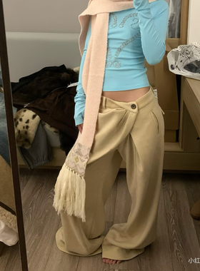 MED_醋酸羊毛立裁捏褶西裤_Draped Pleated Pants