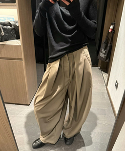 SINGLE 高品质 25SS西裤阔腿伞兵裤抗皱垂感宽松设计休闲裤长裤女