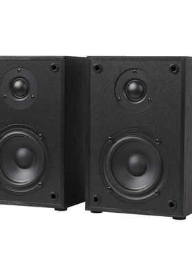 4寸2分频桌面书架无源书架音箱环绕家用木质音箱搭配车载cd机功放