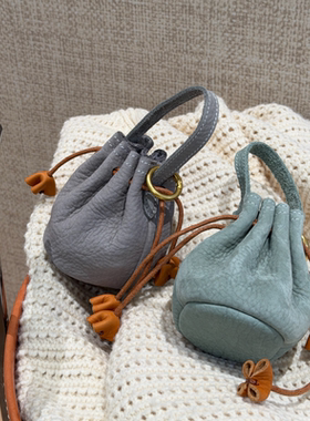 C&Y牛皮小废包～《小孙子》迷你小锦囊耳机包～零钱包挂件