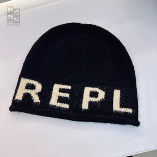 字母包头针织冷帽女款 帽子女款 韩版 新款 街头嘻哈堆堆帽 2025秋冬季