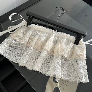 2026春新款白色蕾丝屁帘女叠穿高级感打底衫半身裙配牛仔裤遮臀裙