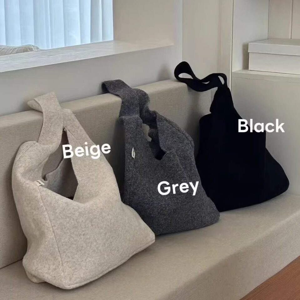 韩国博主款纯色简约百搭慵懒风托特包单肩包休闲百搭秋冬新女