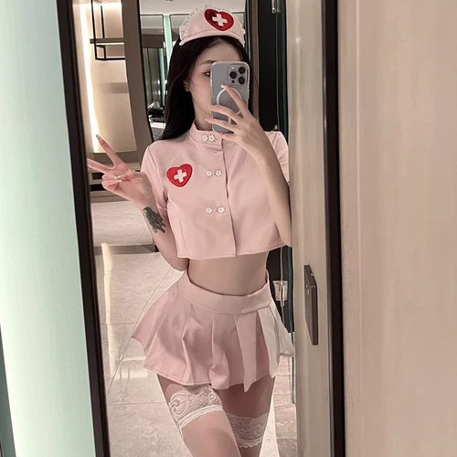 Сексуальная униформа медсестры, пижама для взрослых, нижнее белье, комплект, косплей