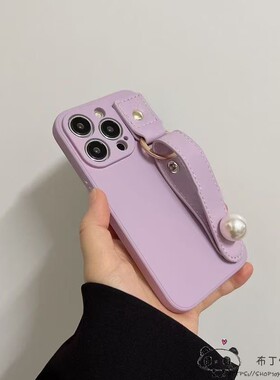 ins珍珠手腕带vivo x300pro手机壳y400/y500/x100紫色x200mini/s50女s30u/20/s21/s19可爱s18/s17t4x/v40/29e