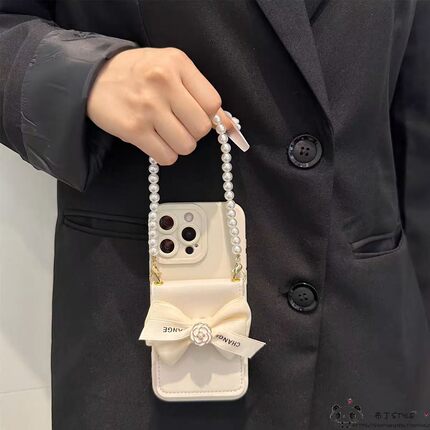 ins小香卡包OPPO reno15pro手机壳14max/13f/11白色10/9/a6gt/a5女find x8珍珠10+手链k12s/realme真我neo7/4