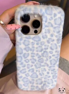 秋冬毛绒OPPO find x9手机壳8ultra豹纹7女reno4se可爱k5/a3/a6/2pro/1毛茸茸realme15真我GT网红a78/a36/a8