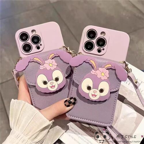 星黛露兔卡包适用iPhone17pro max手机壳e/16pro斜挎15plus苹果13mini女12/e/14se3可爱xr网红8/7绳iP11/6套