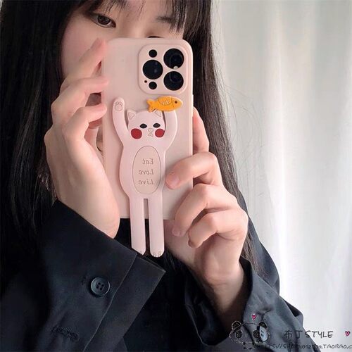 网红ins小猫支架适用x70i荣耀500手机壳400小红书300ultra/200女x100/90GT/40plus畅玩60a华为mate80PRO/p50+