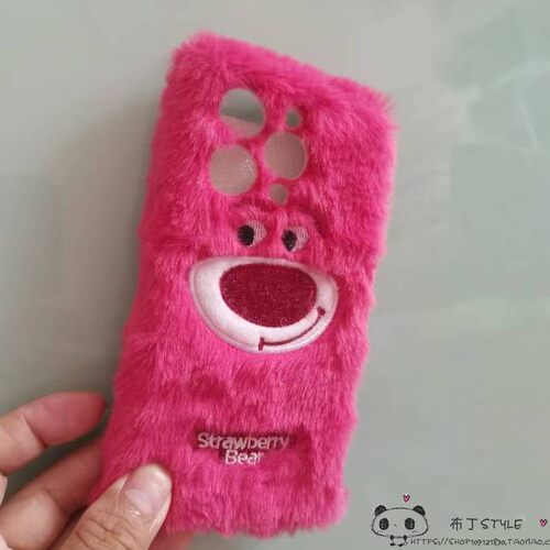 秋冬毛绒适用x70i荣耀500手机壳400草莓熊300ultra可爱200女x100网红90GT毛茸茸40plus畅玩60a华为mate80PRO