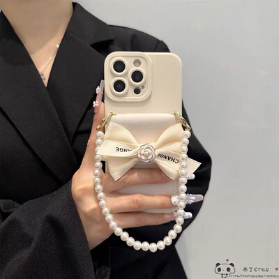 ins小香卡包galaxy三星s26ultra手机壳s25plus高级s24fe/s23珍珠s22手链s10白色note20pro女m56/a55套a54/a53