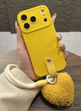 日韩ins毛绒爱心适用小米17pro max手机壳15pro女14ultra/13/civi5/4红米note12pro手绳11r/turbo3套1s/2k90