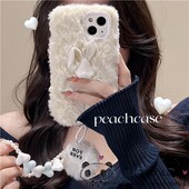 网红毛绒兔子适用华为mate80pro手机壳70air手链p60荣耀win冬power2小红书V40畅玩50PLUS荣耀X30畅享pura70女