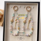 Clove 好运锦鲤手机链短款 光变色水晶钥匙扣复古玫瑰精致包挂件女