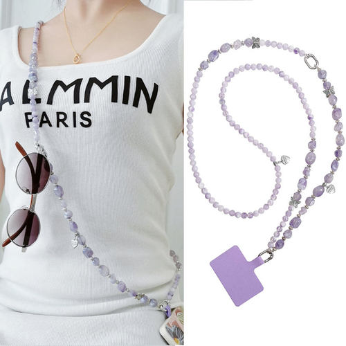 流云紫蝴蝶手机链墨镜链斜挎包链