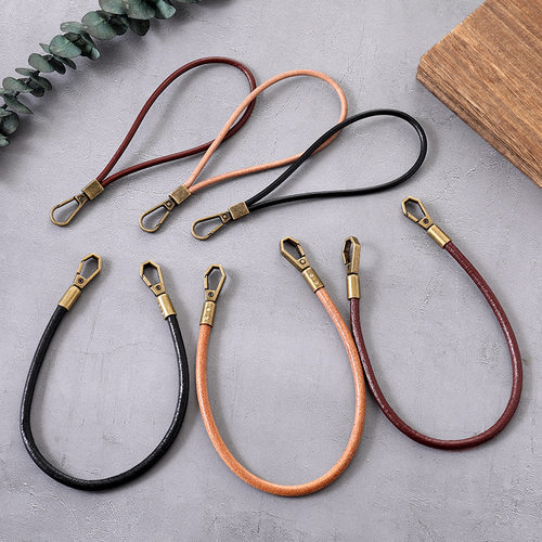 PU皮单双扣手机链短款钥匙扣包挂