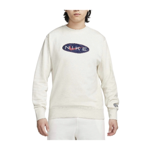 Nike 合身Logo刺绣圆领套头美式复古卫衣  白色 FZ4729-141