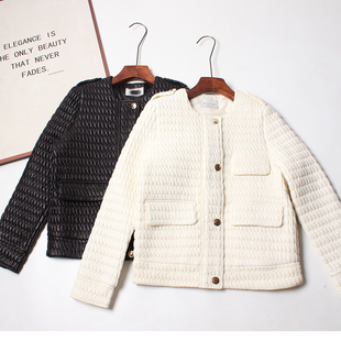 冬装 轻薄肌理感保暖短款 R贵台999小香风薄棉衣外套女2025秋冬季