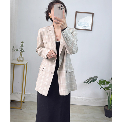 真丝羊毛老钱风廓形西装外套女