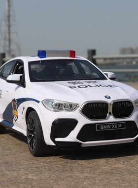 星辉宝马X6M警车遥控汽车电动声光特警大号越野男孩新年礼物玩具