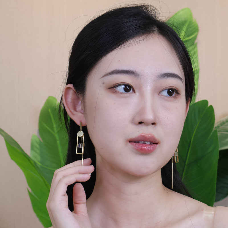 施家水晶银针镀真黄金时尚百搭